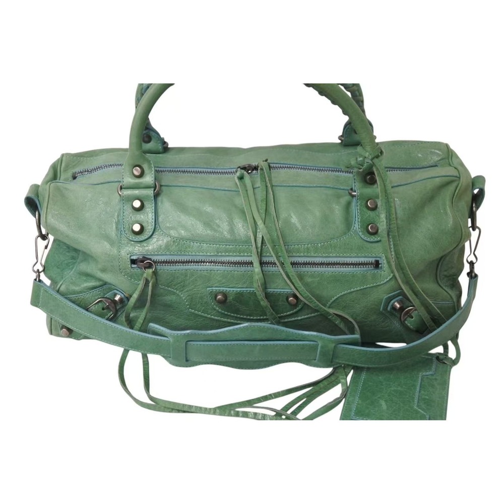 Balenciaga The Lambskin Handbag Green Twiggy - Picture 1 of 8